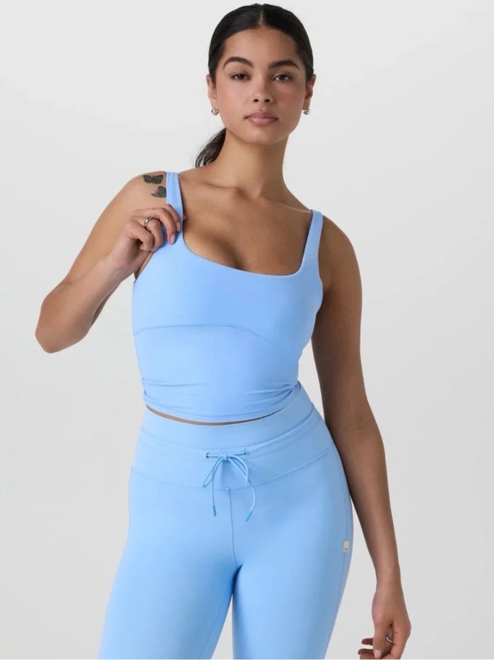 Vuori AllTheForm Blue Crop Tank
